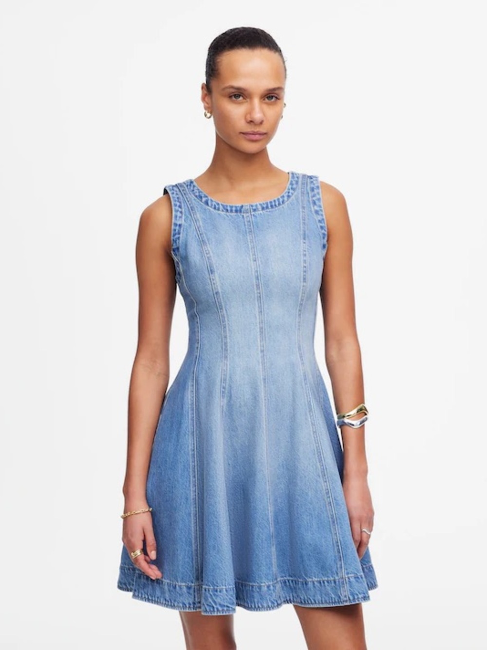 Madewell Circle Mini Dress: Airy Denim Edition